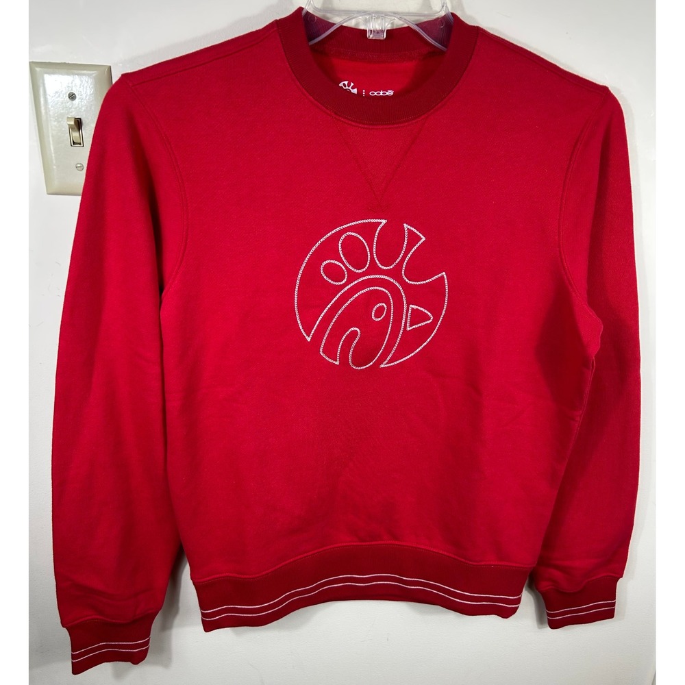 Chick-fil-A Oobe Sweatshirt Unisex XS Red Embroidered Logo Crewneck Pullover